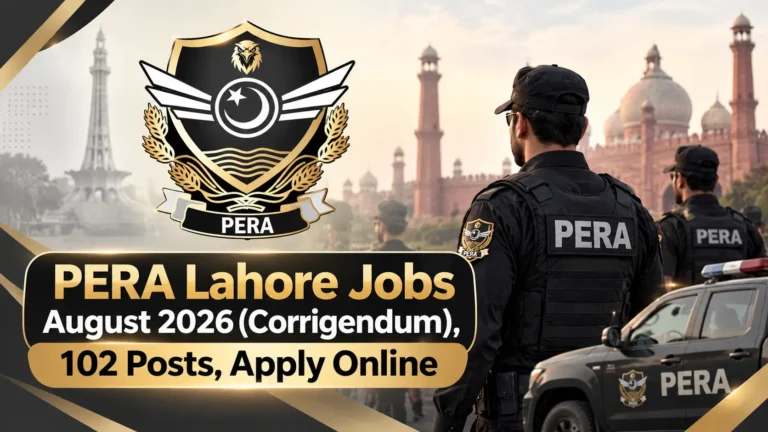 PERA Lahore Jobs August 2026 (Corrigendum), 102 Posts, Apply Online pera lahore jobs august 2026