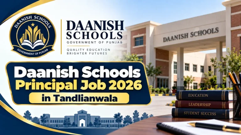 Daanish Schools Principal Job 2026 in Tandlianwala daanish schools principal job 2026