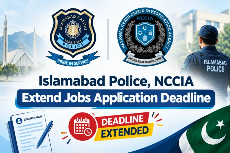 More Time to Apply for Islamabad Police, NCCIA Jobs islamabad police nccia jobs deadline extended