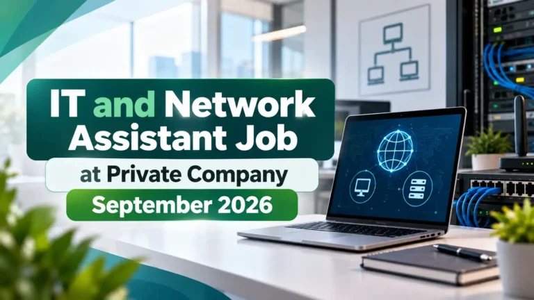 it and network assistant job at private company september 2026