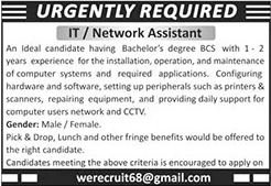 it and network assistant job at private company september 2026 advertisement