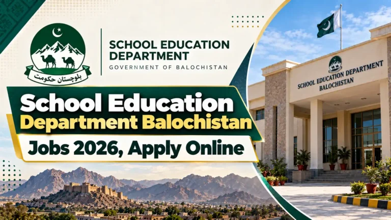 School Education Department Balochistan Jobs 2026, Apply Online school education department balochistan jobs sep 2026