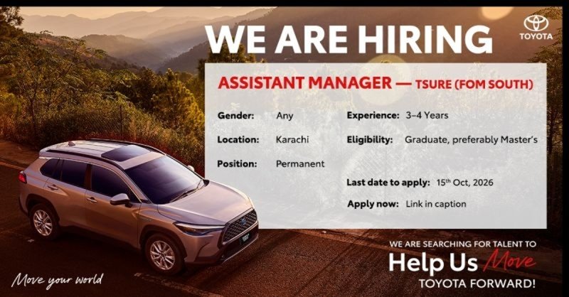 toyota indus motor company ltd jobs september 2026 advertisement
