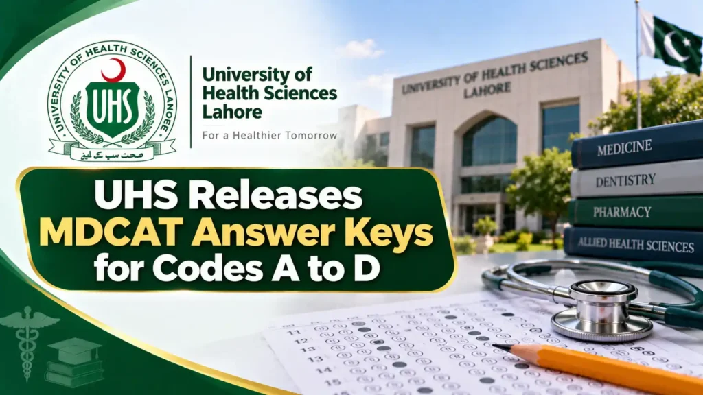 UHS Releases MDCAT Answer Keys for Codes A to D