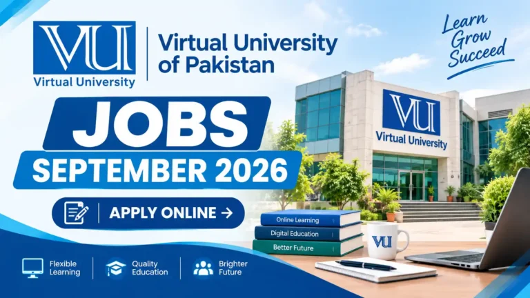 Virtual University of Pakistan Jobs September 2026 virtual university of pakistan september jobs 2026