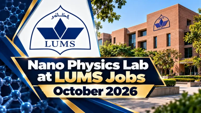 Nano Physics Lab at LUMS Jobs October 2026 nano physics lab at lums jobs october 2026
