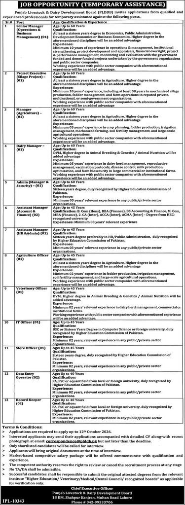 plddb jobs october 2026 advertisement