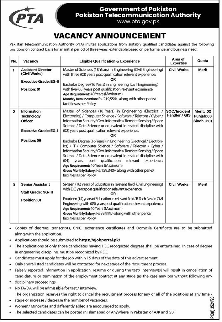 pta jobs october 2026 advertisement